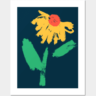 Happy Yellow Flower Posters and Art